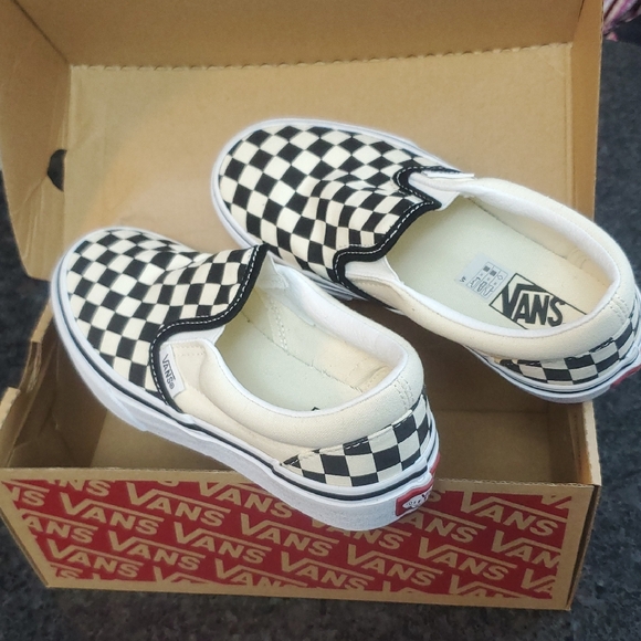 Vans Original Classic Slip-On Sneakers - Black and White Checker NWT - Picture 1 of 6